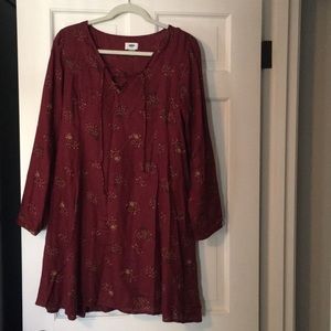 🥀 Maroon Floral Shift Dress 🥀
